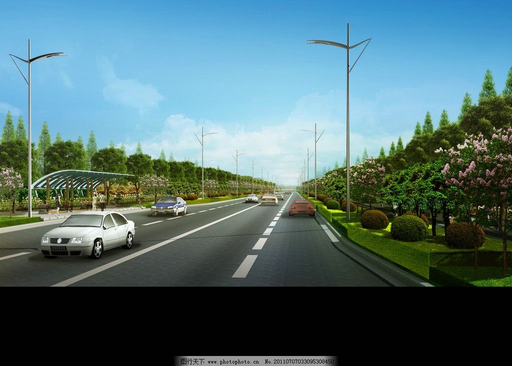道路绿化 设计图片_其他_PSD分层_图行天下图库
