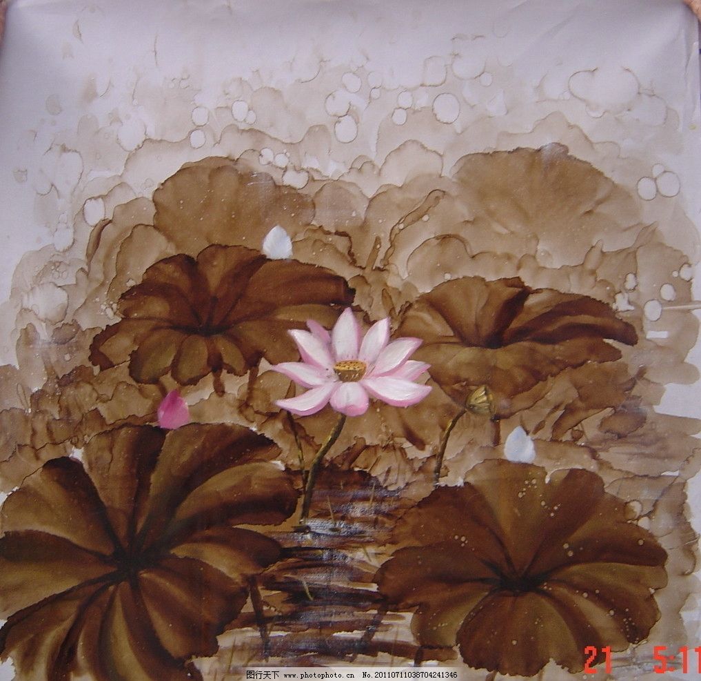 荷花 手绘 荷叶 水彩 油画 底纹 背景 佛教 传统 中国风 艺术 美术图片