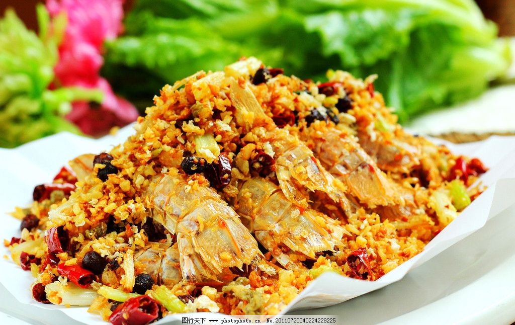 避风塘炒虾菇图片