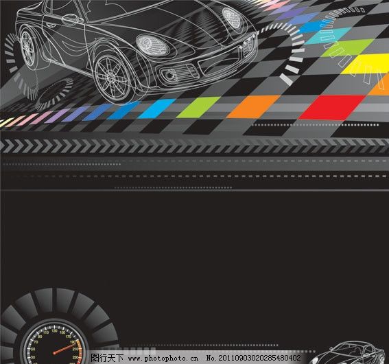 动感赛车背景图片,迈克表 时速表 幻彩 方块 线