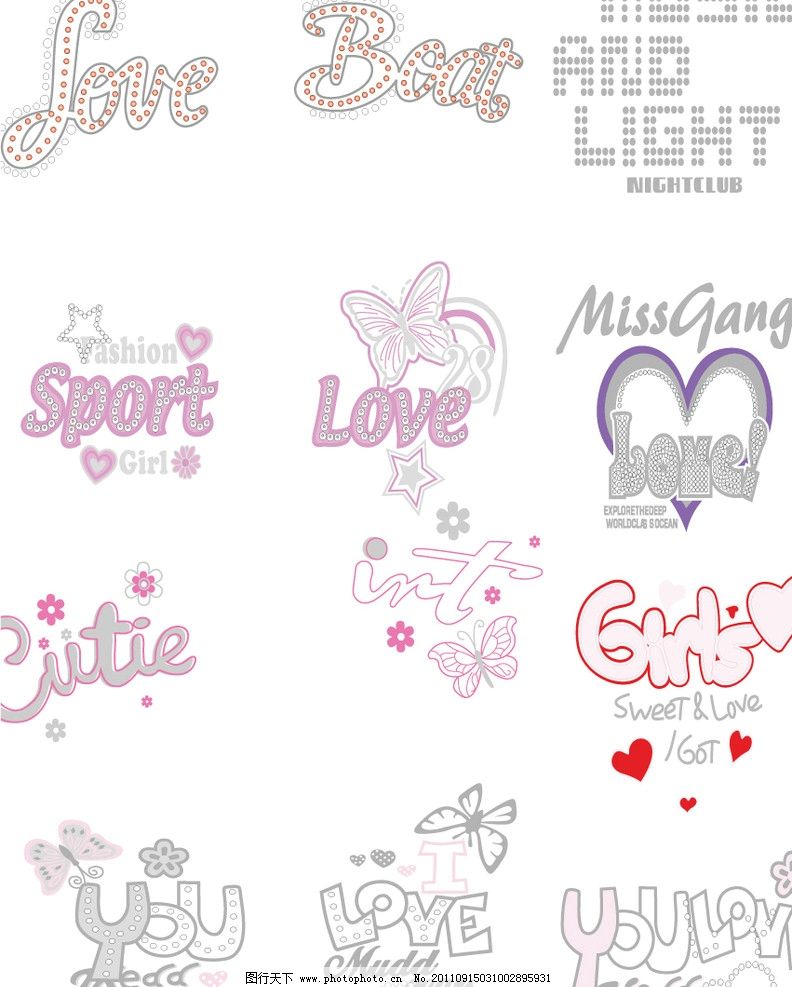 设计英文字母心其他设计-图行天下图库