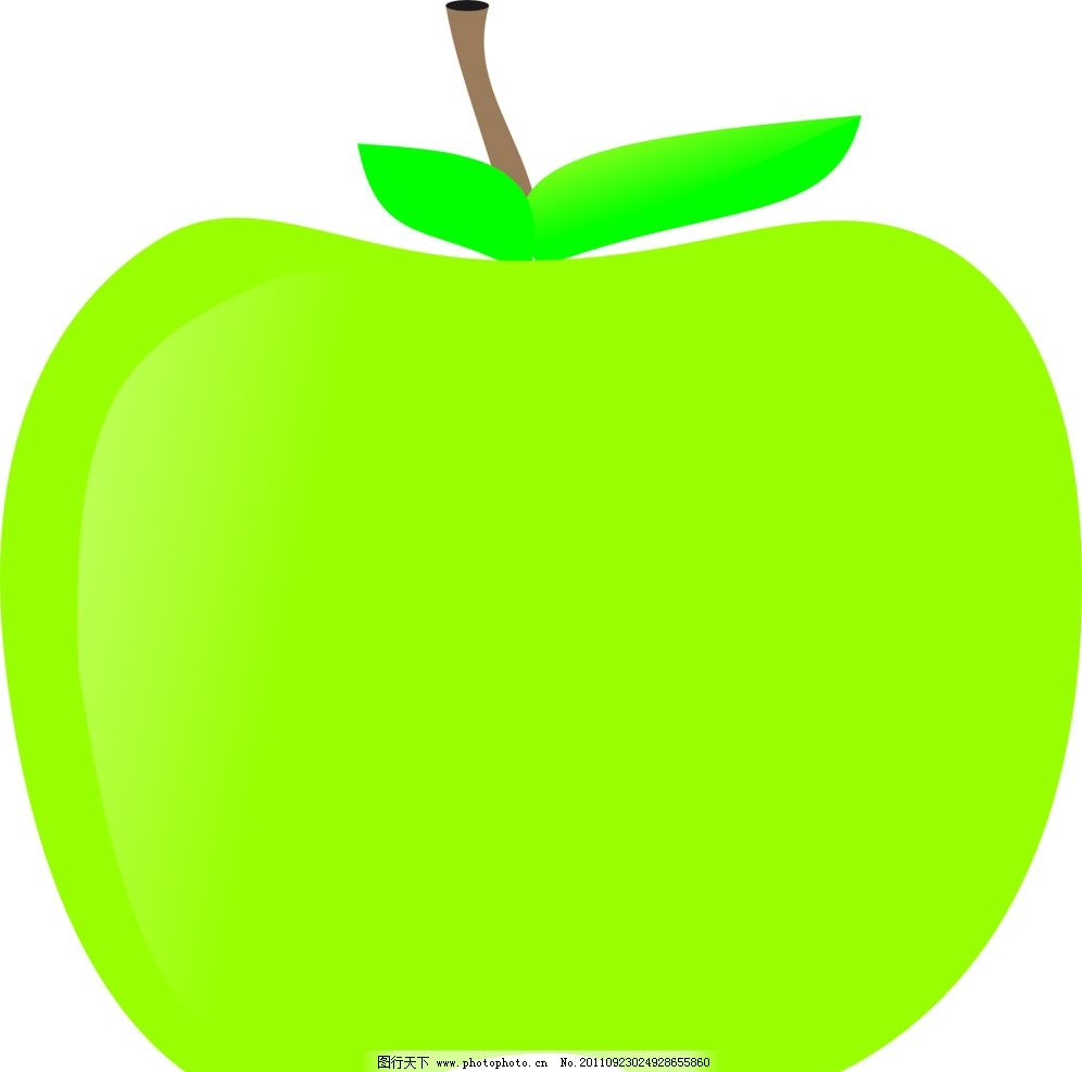 卡通苹果 卡通 苹果 矢量 绿色 好吃的 矢量素材
